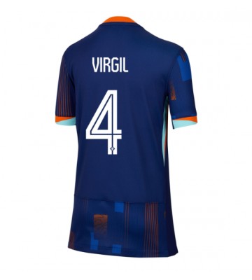 Holland Virgil van Dijk #4 Replika Udebanetrøje Dame EM 2024 Kortærmet